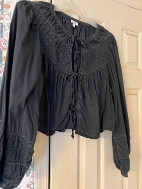 Aerie women’s black tie top size L